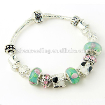Sweet glass bead bracelet crystal bracelet charms